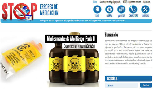 Imagen de la web de 'Stop Errores de Medicación'.