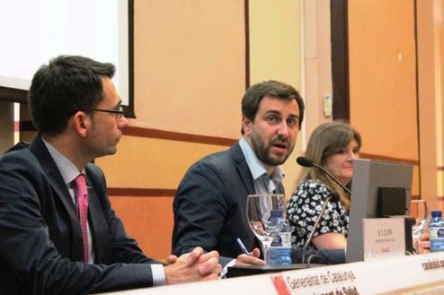 Acto de presentación del decreto de prescripción enfermera, con David Elvira, director del CatSalut y Antoni Comín, consejero de Salud