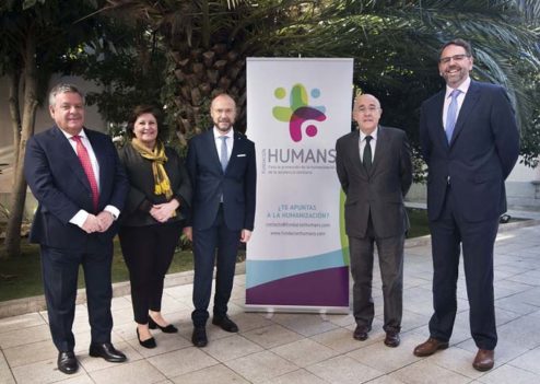 Julio Ancochea, presidente del Consejo Asesor; Begoña Barragán, secretaria; Julio Zarco, presidente; Boi Ruiz, vicepresidente y Antonio Franco, patrono de la Fundación Humans.