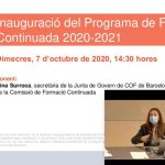 El COF de Barcelona lanza su nuevo programa de formación, donde ganan peso los formatos virtuales