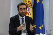 El ministro de Economía, Comercio y Empresa, Carlos Cuerpo, durante la rueda de prensa posterior al Consejo de Ministros