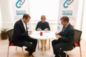 Imagen de la firma del acuerdo entre la SEFH, Separ y Luzán5 para poner en marcha 'Nexos Neumología'.