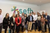 Imagen de los representantes de los proyectos finalistas en la sesión celebrada en la sede de la SEFH.