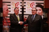 Tomás Espuny, presidente de Novaltia, y Manuel Teruel, presidente de la Cámara de Comercio de Zaragoza.