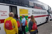 Campaña de donación de sangre en las instalaciones de Hefame en Getafe.