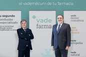 Xavier Casas, presidente de fedefarma, y Miguel Ángel Artal presidente del grupo Unnefa