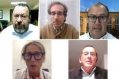 César Hernández, Manuel Cárdenas, Jaime Espín, Mónica Povedano y Pedro Gómez Pajuelo