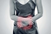 Ulcerative Colitis, The photo of large intestine is on the woman