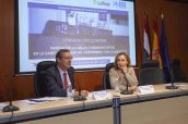 María Martín, junto a Mario Mingo, en la inauguración de las jornadas.