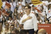 Salvador Illa, líder del PSC, partido más votado en las elecciones catalanas.