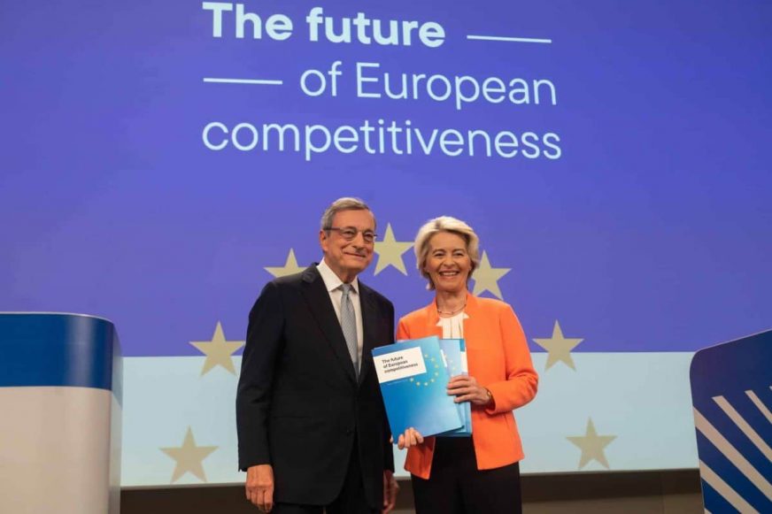 Mario Draghi y Ursula Von der Leyen en la presentación del informe