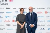 Mónica García, ministra de Sanidad, y Andrés Rodríguez, director y editor de Forbes