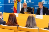 El consejero Gómez Caamaño y el gerente del Sergas gerente del Sergas, José Ramón Parada, explicaron los acuerdos de gestión del órgano público.