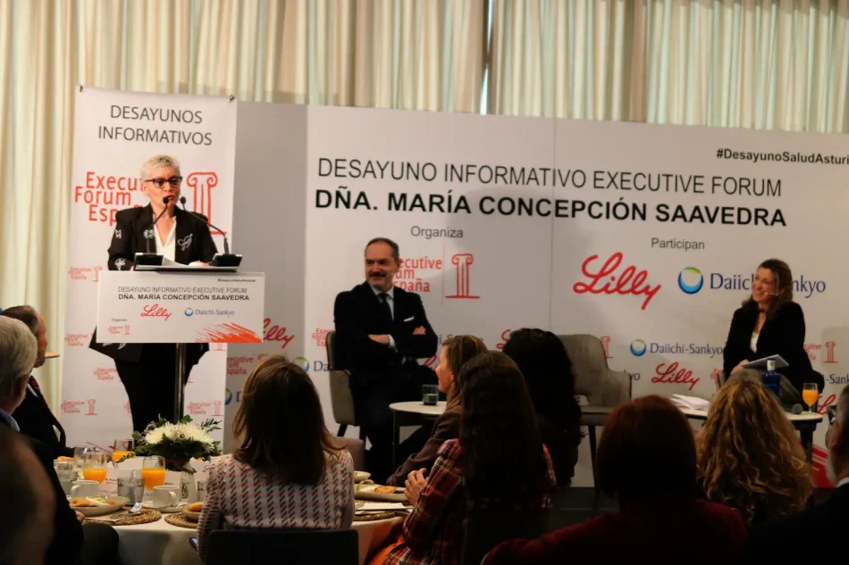 La consejera de Salud de Asturias, Concepción Saavedra, durante su intervención.