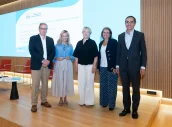 José María López (Diariofarma); Carina Escobar (POP); Cristina Avendaño (Facme); María Aláez (Fenin) y Juan Yermo (Farmaindustria).