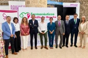 Responsables de la Consejería de Sanidad y de los colegios de farmacéuticos en el acto del día mundial del farmacéutico.