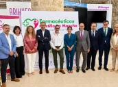 Responsables de la Consejería de Sanidad y de los colegios de farmacéuticos en el acto del día mundial del farmacéutico.