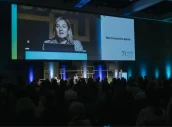 Rita Tristancho, directora general del Paciente y Cronicidad del Servicio Canario de la Salud, dirigiéndose a los asistentes al acto de inauguración