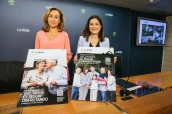 La consejera María Martín y la directora de Salud Pública, Eva Martínez, durante la presentación de la campaña.