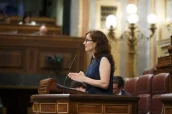 La ministra Mónica García durante su intervención