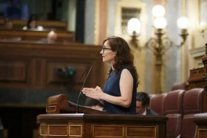 La ministra Mónica García durante su intervención