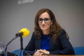 La ministra de Sanidad, Mónica García, durante su intervención ante los medios este miércoles.