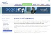 Imagen del portal que da soporte a Alliance Healthcare Academy.