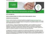 Extracto de la nota informativa sobre verificación del COF de Madrid.