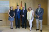 Visita de los miembros de la Comisión Permanente del COF de Sevilla a la Diputación Provincial.