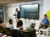 Oscar Llansó y Gemma Marfany durante la inauguración del Programa de Formación Continuada 2026-2027