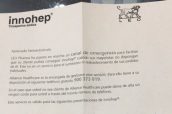 Imagen de la carta remitida por Leo Pharma a los farmacéuticos en relación con el suministro de Innohep.