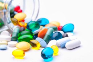 Colorful tablets with capsules