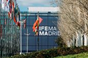 Madrid, Spain - February 27, 2022: Ifema is an entity charged with the organisation of fairs, halls and congresses in their facilities in Madrid.