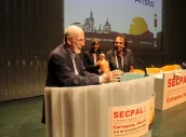 El profesor Diego Gracia, durante la entrega del Premio Cicely Saunders, máximo galardon de la sociedad científica