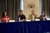 Los presidentes de Fefcam, Álvaro Carmena y Sefac, Vicente Baixauli, durante la jornada celebrada en Toledo.