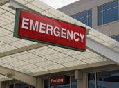 Emergency Sign over a Hospital Emergency Room Entrance