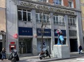 Fachada del Colegio Oficial de Médicos de Madrid.