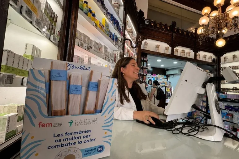 Una de las farmacia barcelonesas que participan en la iniciativa.