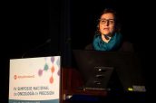 Fatima Al Shahrour durante el IV Simposio Nacional de Oncología de Precisión que se celebra en Vigo.