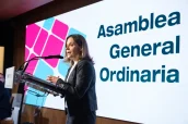 Fina Lladós, durante la Asamblea General.