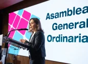 Fina Lladós, durante la Asamblea General.