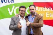 Francisco Serrano, líder de VOX en Andalucía y Santiago Abascal presidente de VOX
