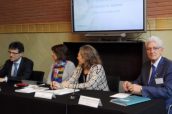 Humberto Arnés, Esther Sabando, Cristina Avendaño y José Ramón Luis-Yagüe, en la presentación del Plan de Adherencia.
