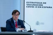 Salvador Illa durante la presentación de la Estrategia de vacunación de covid-19 en España tras el Consejo de Ministros