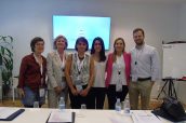 Nuria Sala, Ana Mínguez, Belén Calabozo, Pilar Monforte, María Elviro y Javier Letellez, ponentes de la Jornada.