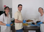 Voluntario durante la jornada.