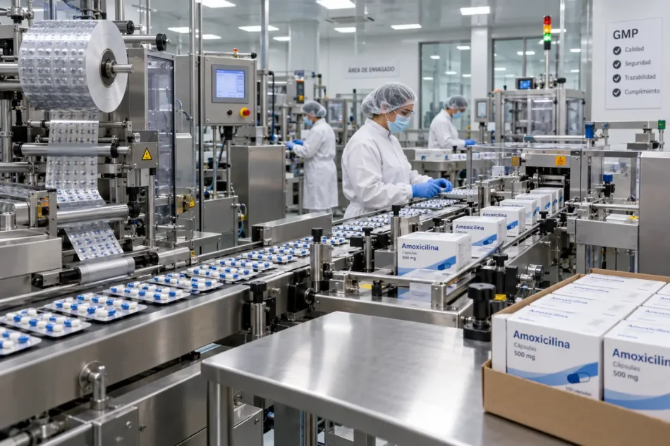 Línea de envasado de amoxicilina