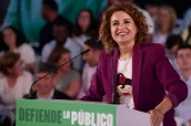 Mª Jesús Montero, en un reciente acto de campaña.