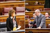 Dolors Montserrat, ministra de Sanidad y Francisco Igea, portavoz de Ciudadanos, en el Congreso de los Diputados