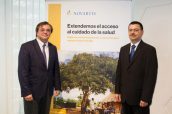 Jesús Acebillo, presidente de Novartis España y Juergen Brokatzky-Geiger, director Global de Responsabilidad Corporativa en el acto de Novartis Access